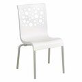 Grosfillex US835004 Tempo Stacking Resin Chair with White Back and White Seat - 4/Pack, 4PK 383US021004PK